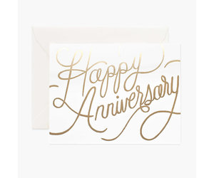 "Happy Anniversary" in Gold Foil, Rifle Paper Co. Blank Greeting Card
