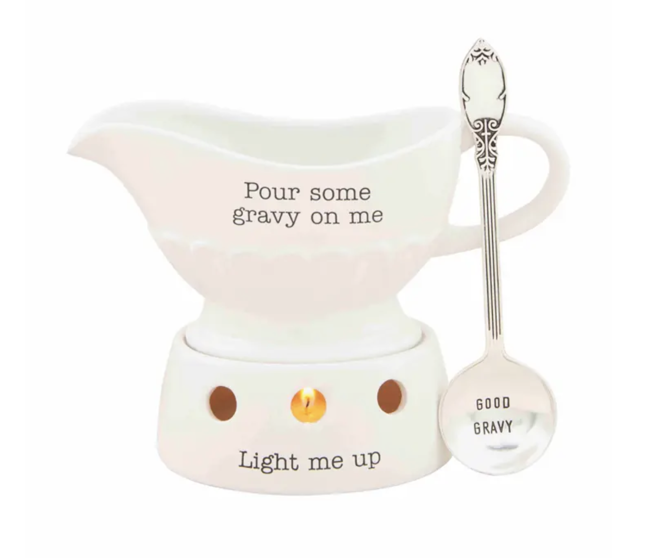 Pour Some Gravy on Me/Light Me Up Gravy Boat & Warmer - The Kitchen Table,  Quality Goods LLC