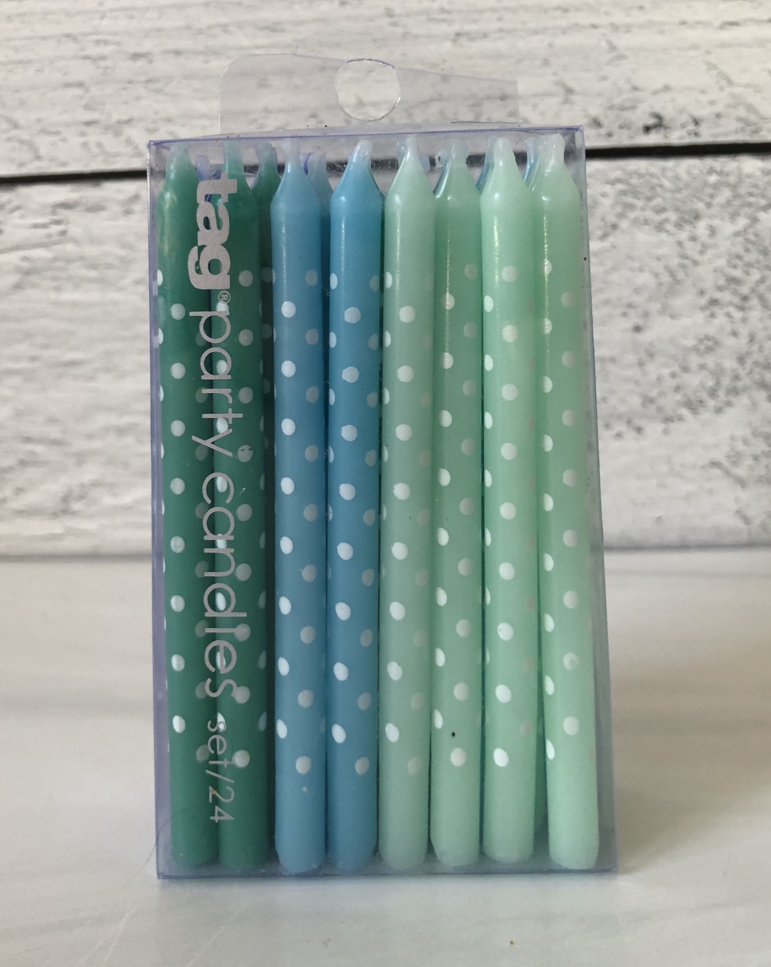 Birthday Candles, Greens/Blues in Assorted Designs