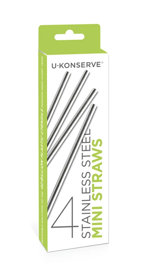 Stainless Steel Mini Straws, Set/4