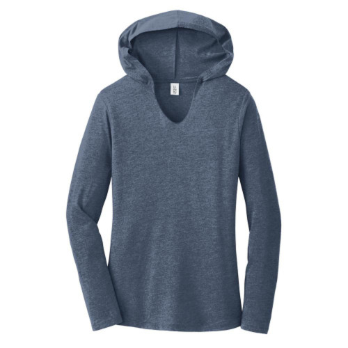 Tri-Blend Ladies Long Sleeve Hooded T-shirt-TI