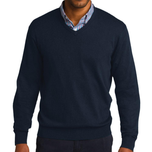 Embroidered V-Neck Sweater-TI