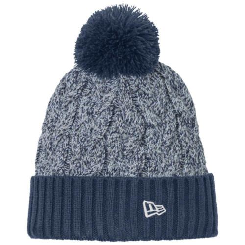 New Era Embroidered Marled Knit Pom Beanie-TI