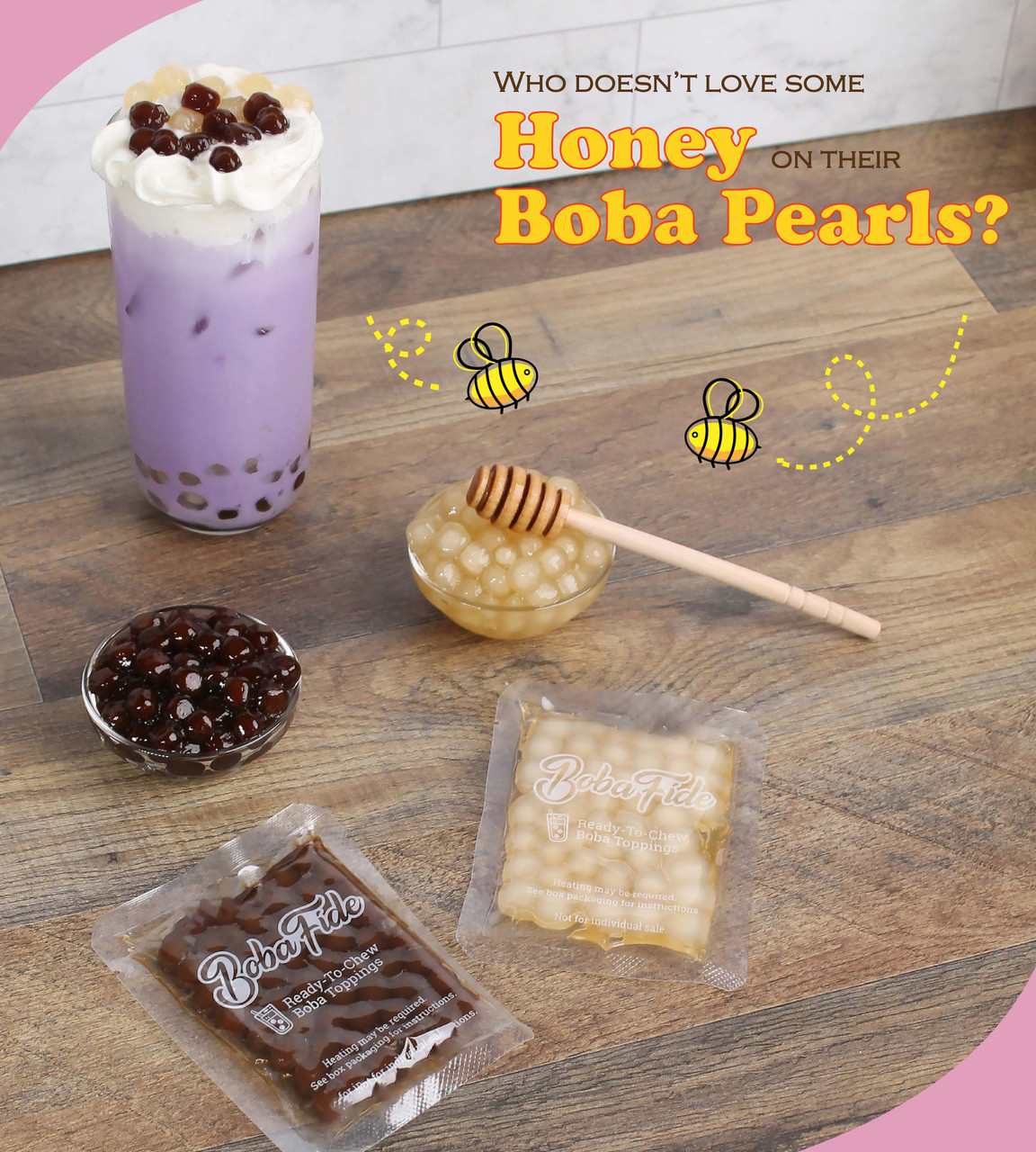 Taro Latte Boba Tea Kit Gift Set (3 Pack)