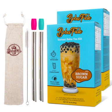 Brown Sugar Boba Tea Kit Gift Set (3 Pack)