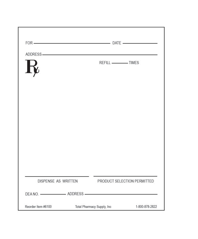 Prescription Pad Blanks Total Pharmacy Supply Prescription pad blanks total pharmacy supply
