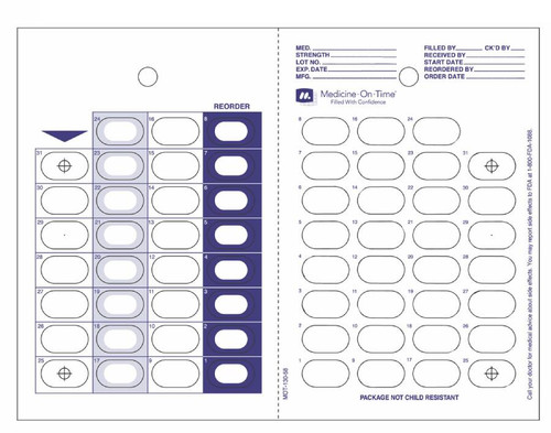 Two-Piece Cold-Seal Medication Cards