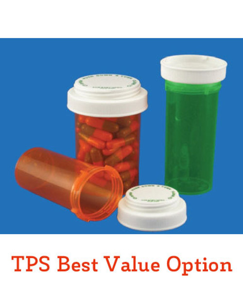 Amber and Green TPS Reversible Cap Plastic Vials