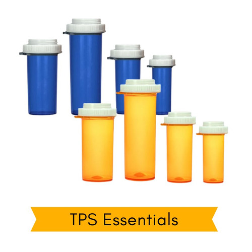 TPS Essentials - Wholesale Economy Push-Tab Vials with Reversible Caps