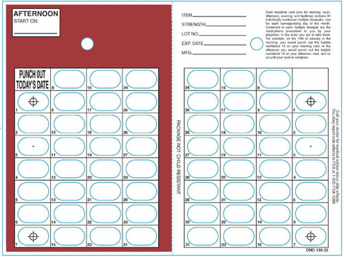 Mealtime Two-Piece Heat-Seal Medication Cards