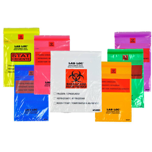 TAA-Compliant Lab-Loc® Zipper 3-Wall Specimen Bags