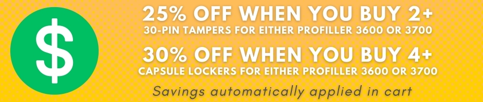 25% OFF when you buy 2+ 30-pin tampers for either profiller 3600 or 3700