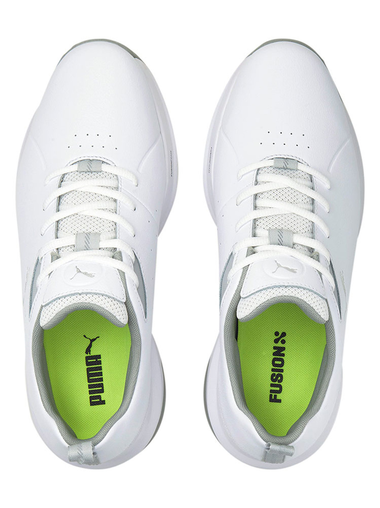 Puma FUSION FX Wide Golf Shoes - Puma White/Puma Silver/High Rise | GolfBox