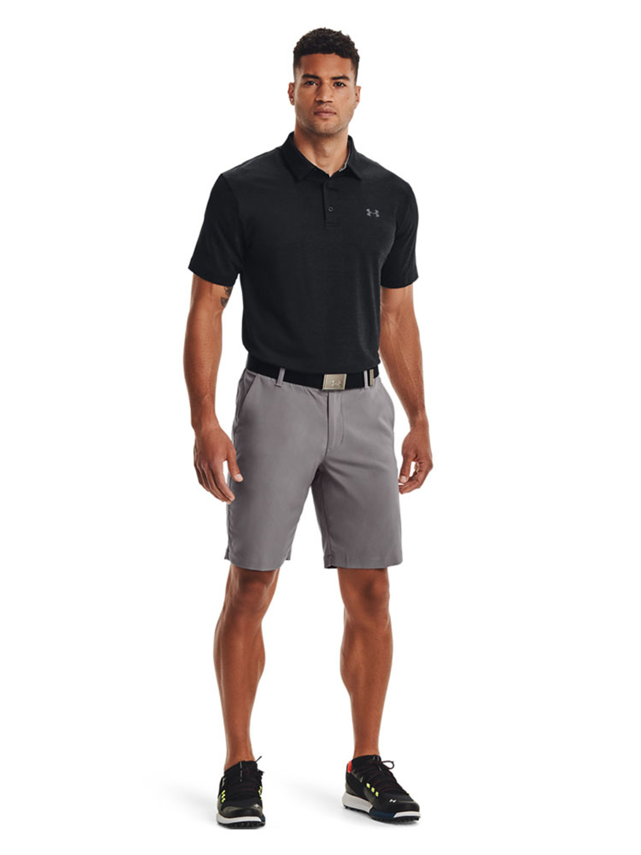 Under Armour Playoff Heather Polo - Black/Anthracite | GolfBox