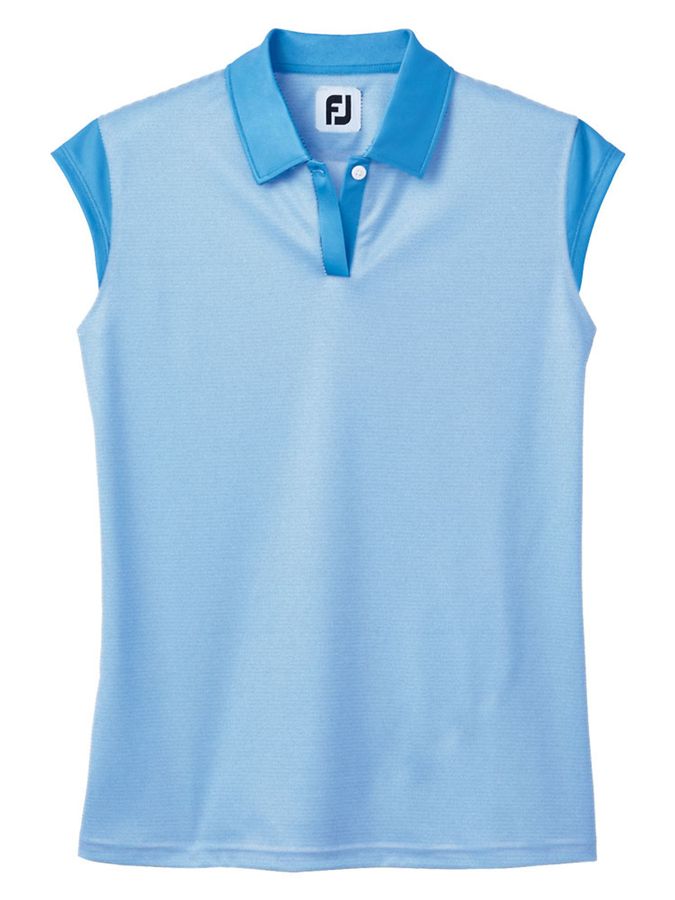 FootJoy Women's Cap Sleeve Pinstripe Golf Shirt - Blue Jay
