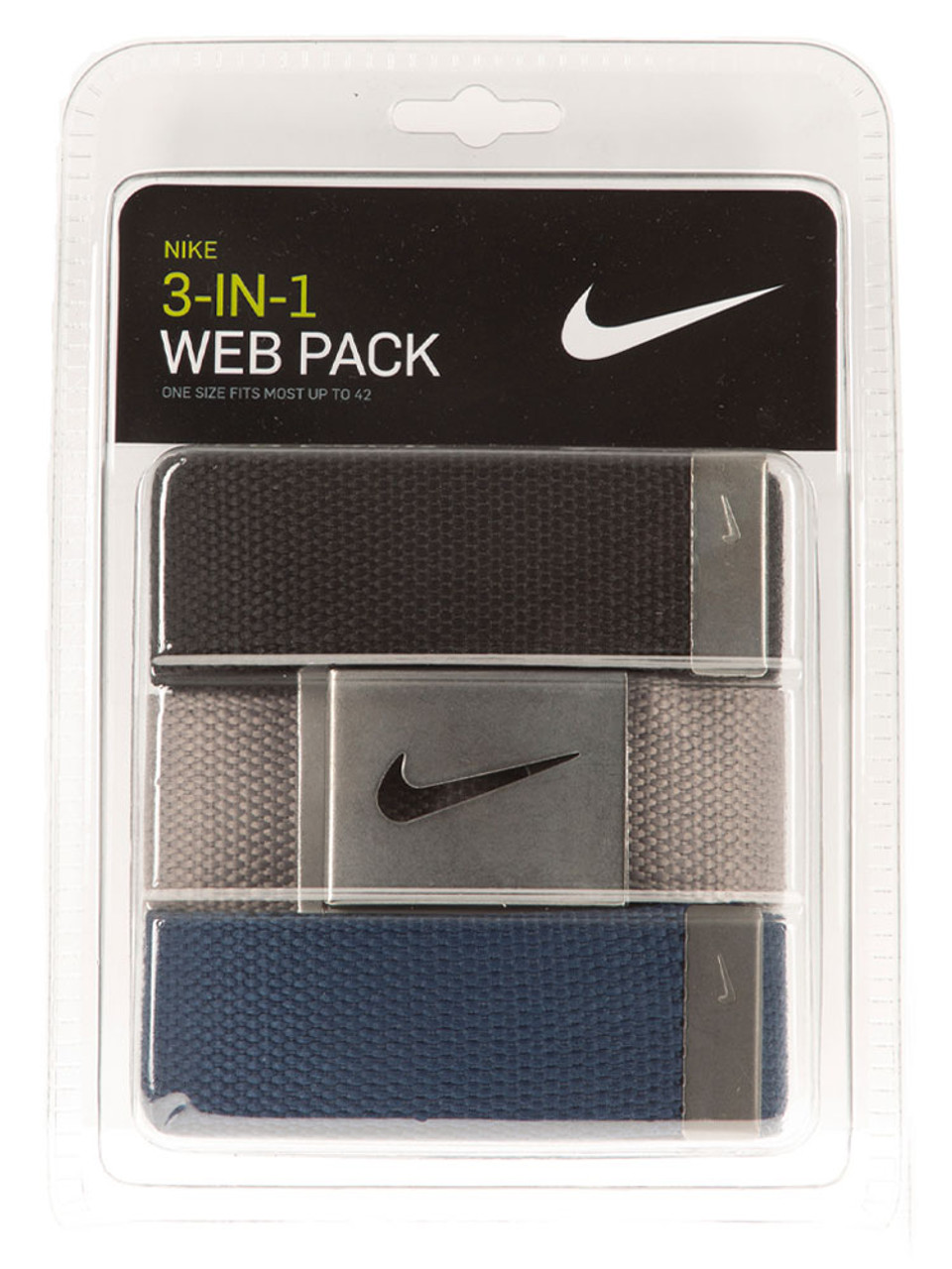 Nike 3-in-1 Web Pack Belt - Black/Grey/Navy