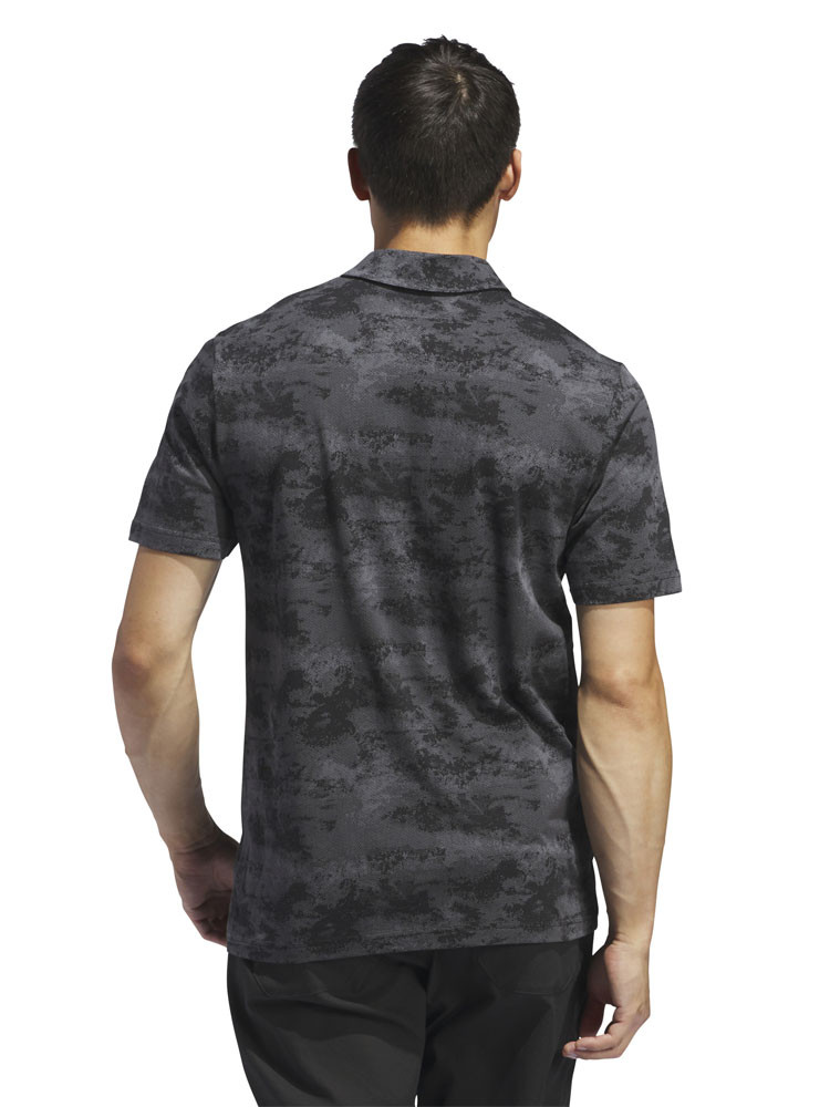 adidas Go-To Printed Mesh Polo Shirt - Black | GolfBox