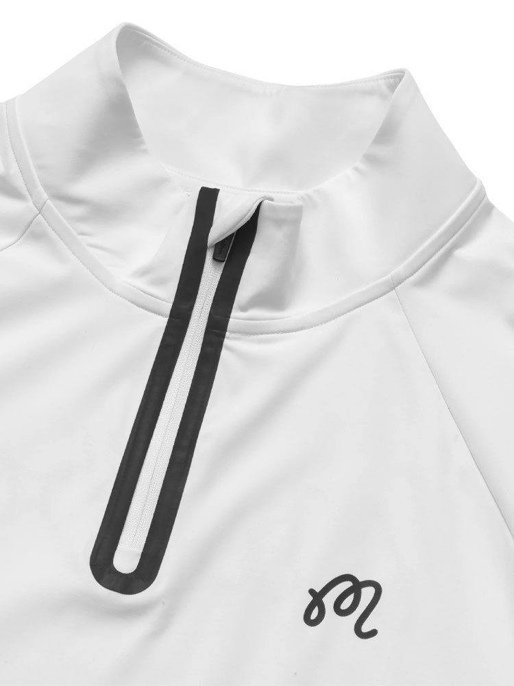Malbon Performance Raglan Quarter Zip - White