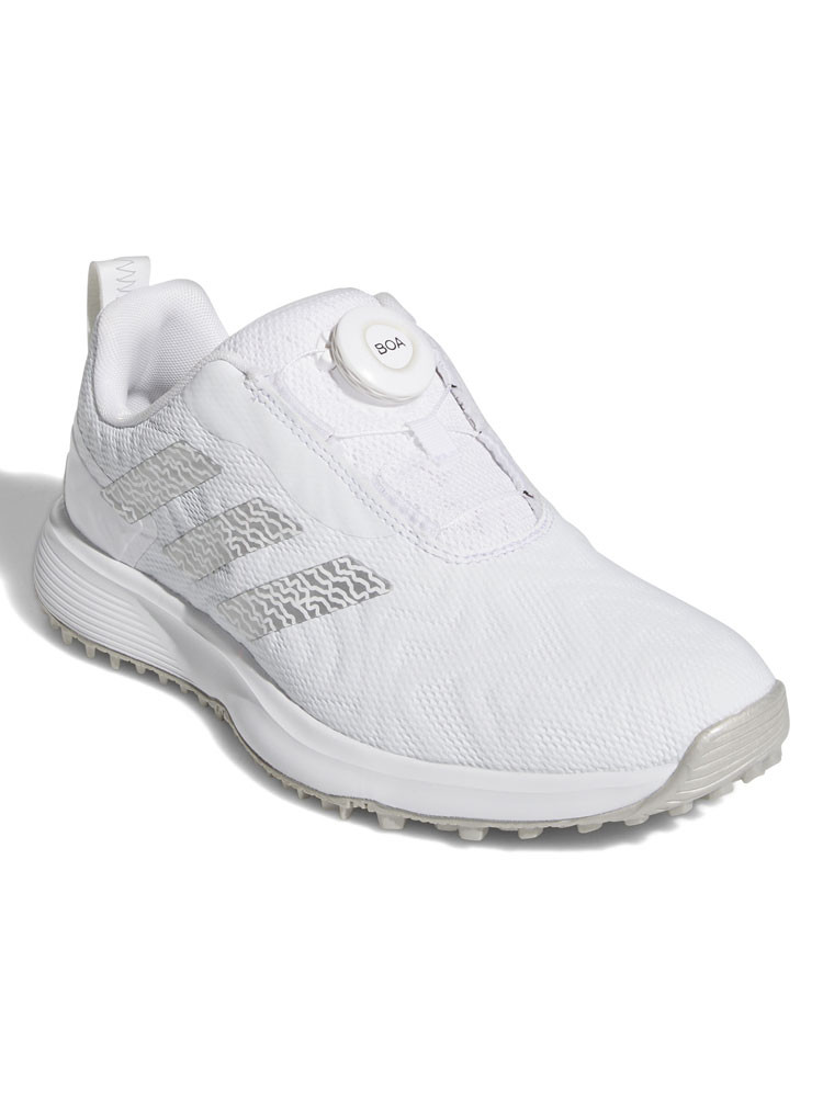 【美品】adidas CODECHAOS BOA 25 white silver adidas Juniors Codechaos BOA 25 Spikeless Golf Shoes - Ftwr White