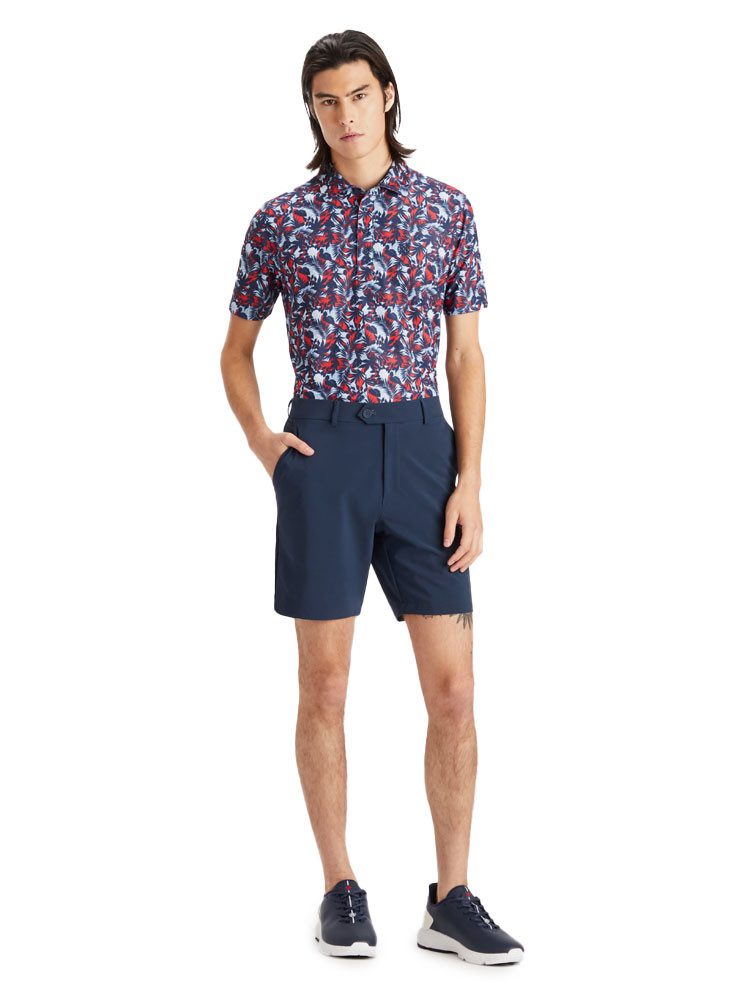 G/FORE Palm Fronds Tech Piqué Slim Fit Polo - Twilight