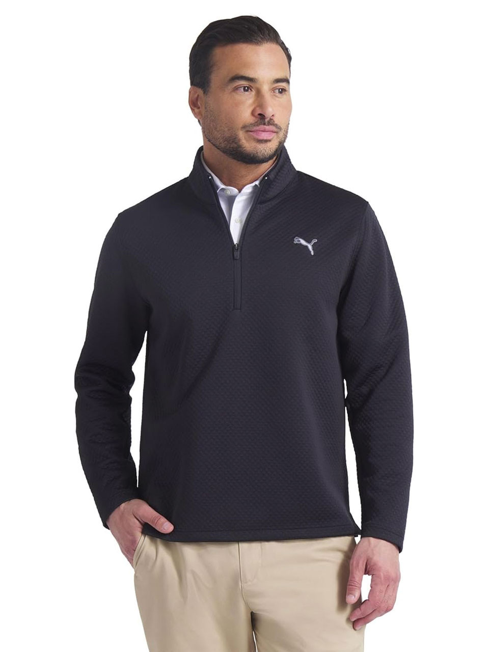 Puma Pebble 1/4-Zip - Puma Black | GolfBox