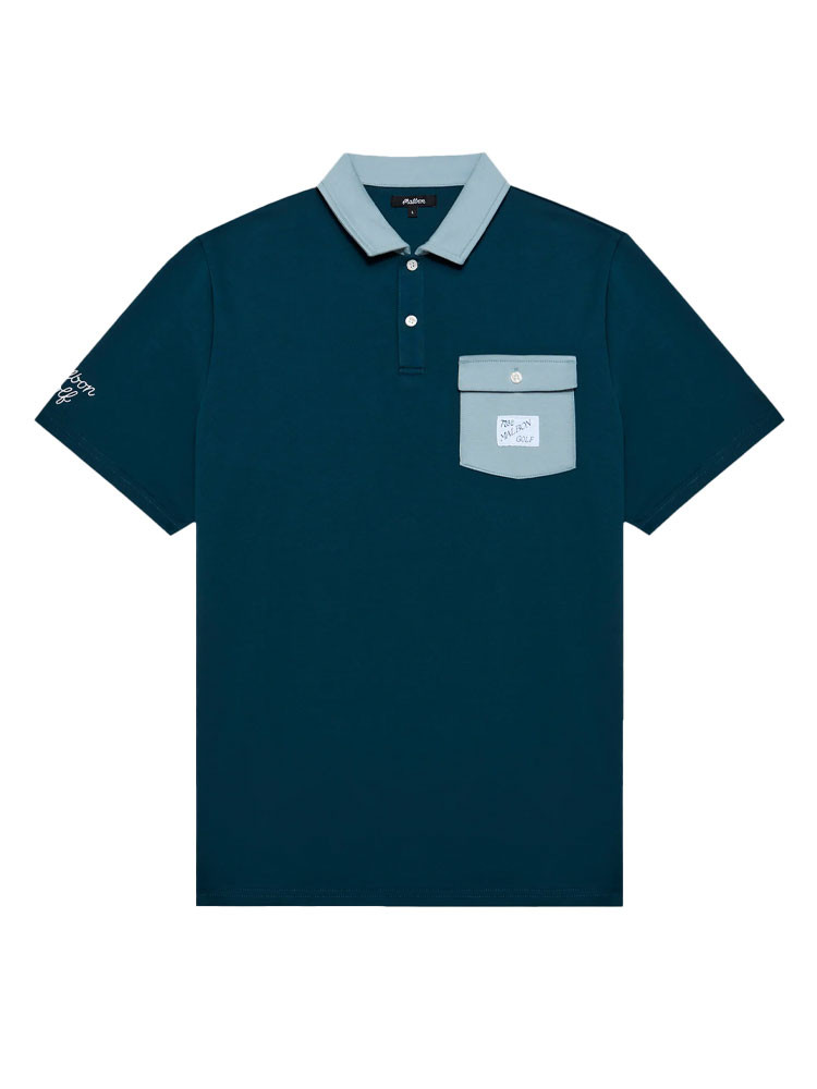 Malbon Jovis Solid Polo - Ocean | GolfBox