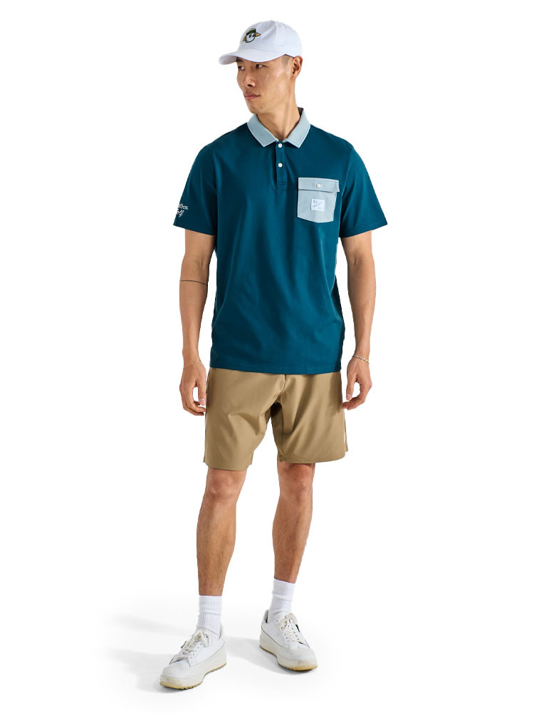Malbon Jovis Solid Polo - Ocean | GolfBox