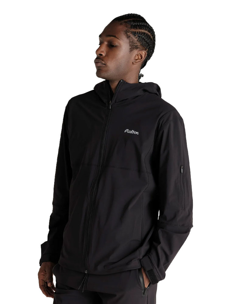 Malbon Performance Full Zip Shell Jacket - Black
