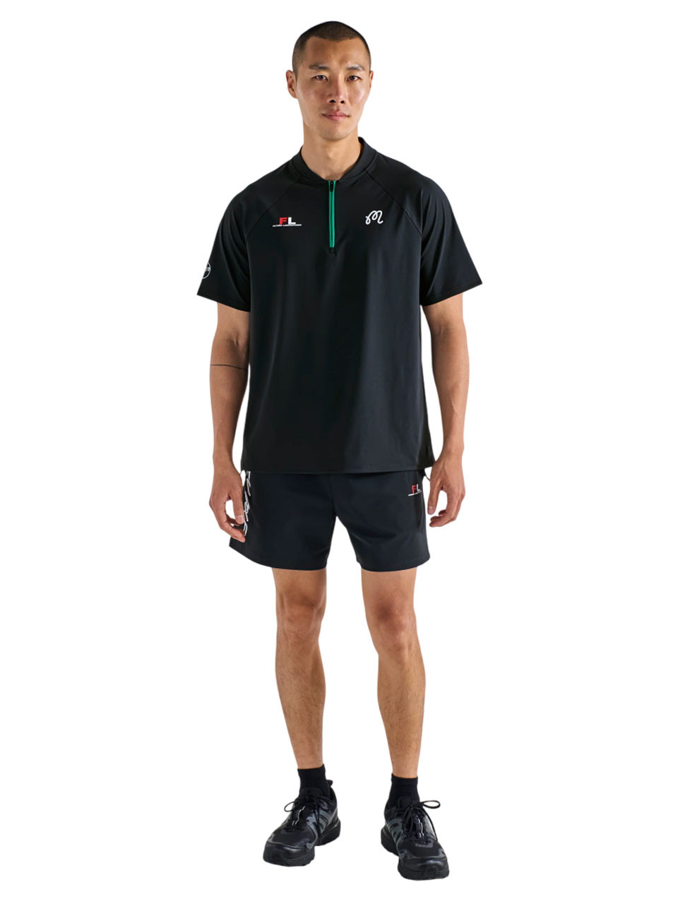 Malbon Zip Raglan Blade Polo - Black | GolfBox