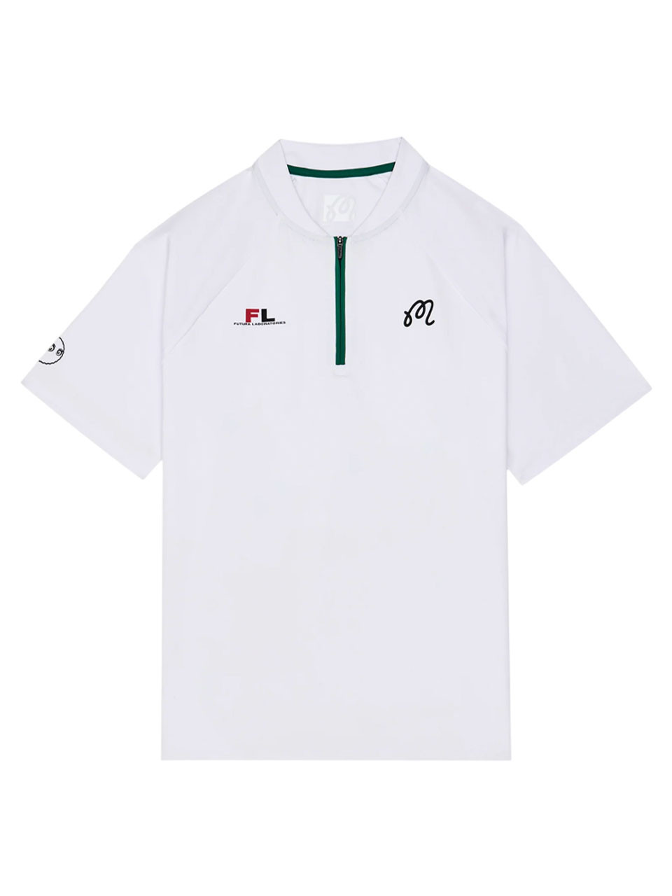 Malbon Zip Raglan Blade Polo - White | GolfBox