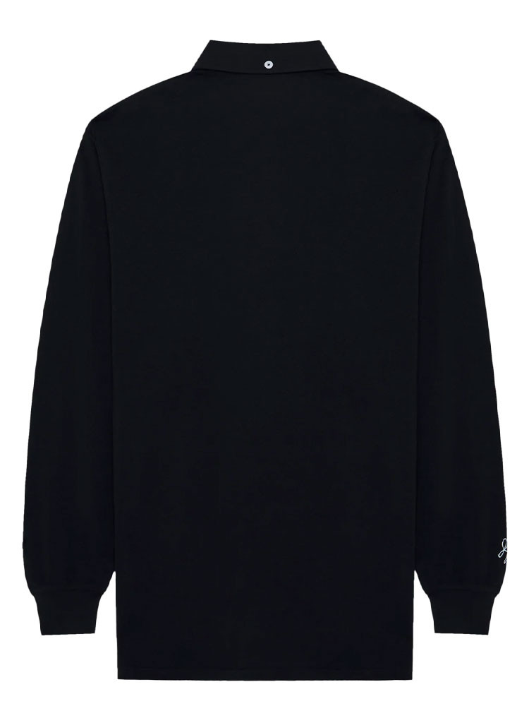 Malbon x Jesper Parnevik Long Sleeve Modal Pique Polo - Black