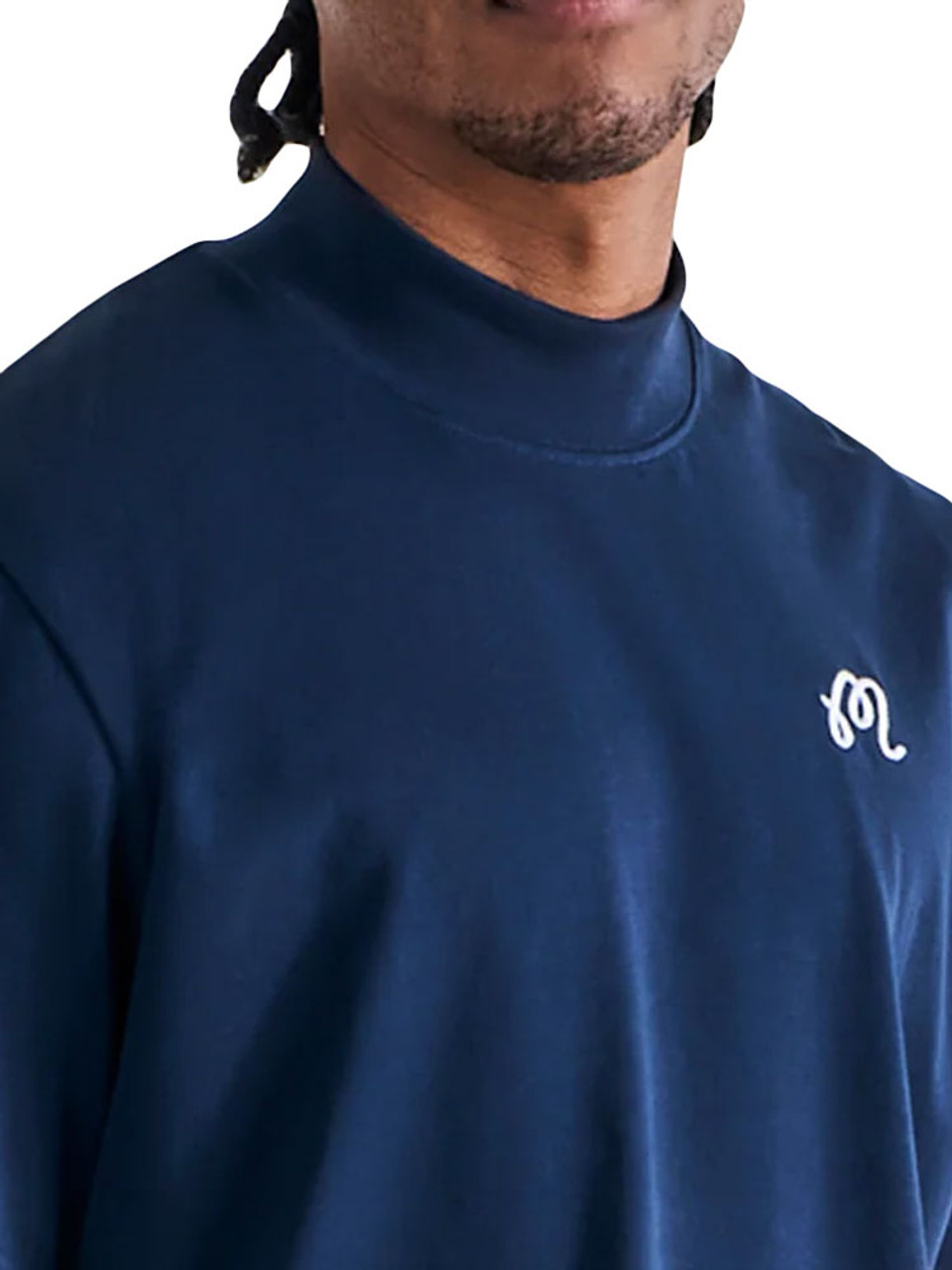 WIND AND SEA × MALBON MOCK NECK SHIRT Malbon Mare Mockneck Tee - Navy | GolfBox
