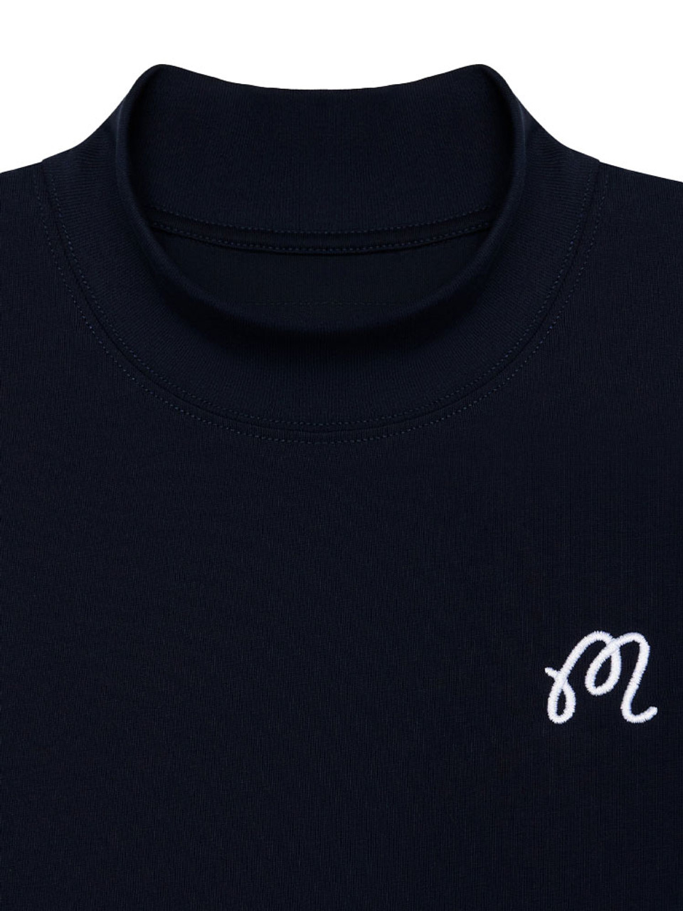 WIND AND SEA × MALBON MOCK NECK SHIRT Malbon Golf Mare Mockneck T-Shirt Navy | TRENDYGOLF UK
