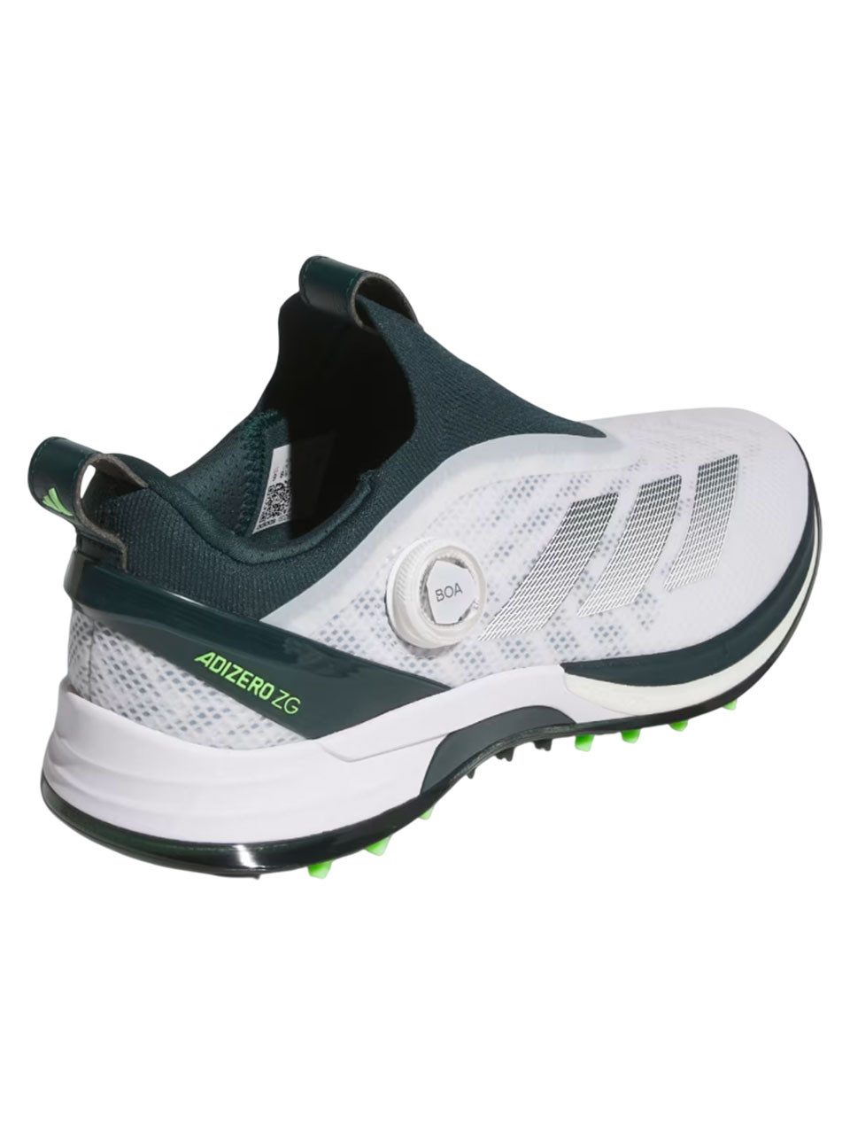 adidas Adizero ZG BOA Spikeless Golf Shoes - Ftwr White/Aurora Ivy