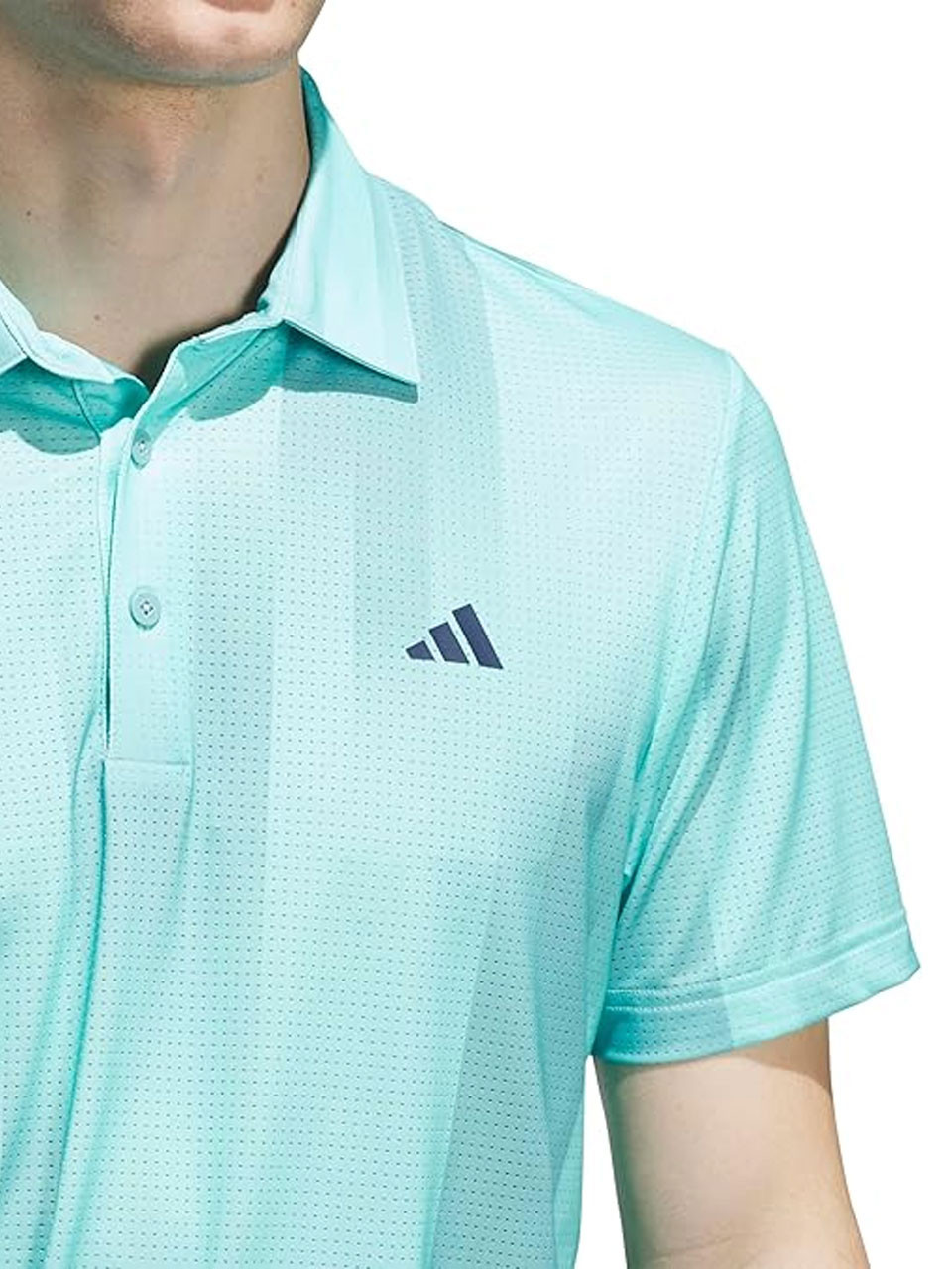 adidas Ultimate365 Mesh Radiant Print Polo Shirt - Semi Flash Aqua/Mint ...