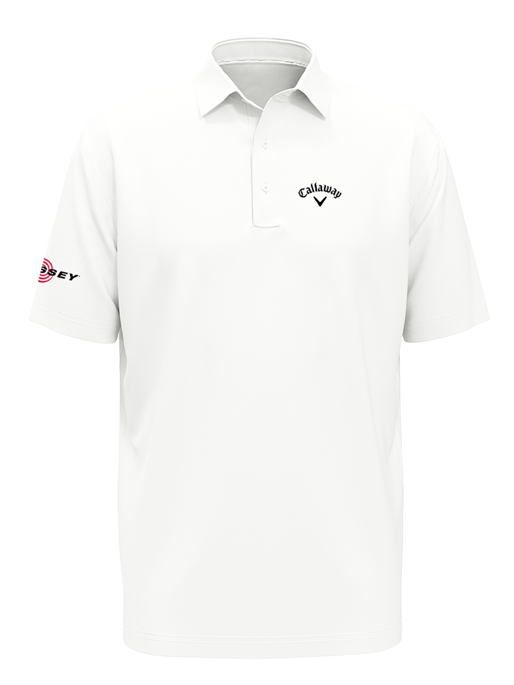 Callaway + CLUBHAUS S/S Polo ホワイト　白 M Callaway Micro Texture Solid Polo - Bright White