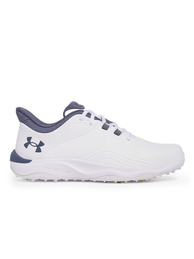 Under Armour HOVR Drive Pro Spikeless Golf Shoes White/Gold/Downpour Grey