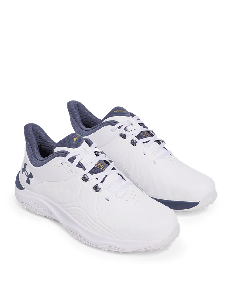 Under Armour HOVR Drive Pro Spikeless Golf Shoes White/Gold