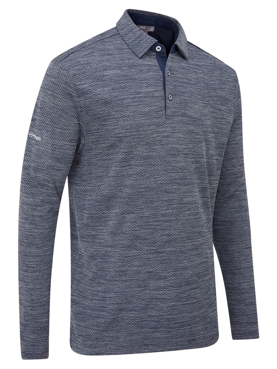 Ping Creek Long Sleeve Polo - Navy Melange | GolfBox