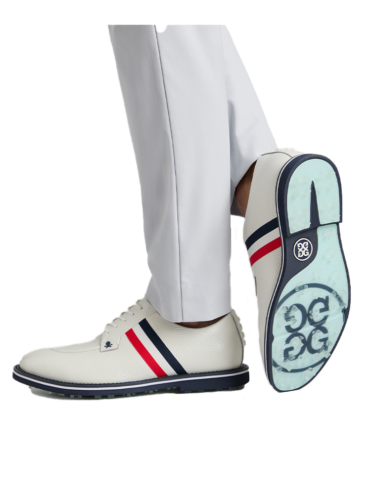 G/FORE GALLIVANTER Split Toe Grosgrain Leather Golf Shoes - Snow
