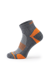 Meikan 5 Pack Quarter Cut Performance Sports Socks - Grey/Orange