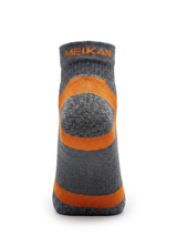 Meikan 5 Pack Quarter Cut Performance Sports Socks - Grey/Orange