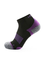 Meikan 5 Pack Women's Quarter Cut Performance Sports Socks - Black/Purple