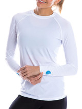 SParms Women's Body Round Neck Sun Protection - White