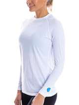 SParms Women's Body Round Neck Sun Protection - White
