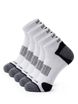 Meikan 5 Pack Women's Low Cut Performance Sports Socks - White/Black
