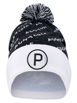 Puma P Removable Pom Beanie - Puma Black/Bright White