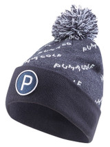 Puma P Removable Pom Beanie - Navy Blazer/Bright White