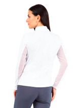 IBKUL Solid Long Sleeve Mock Neck Top - White