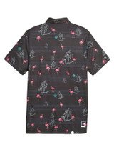 Puma x Palm Tree Crew Print Polo - Puma Black/Charming Pink